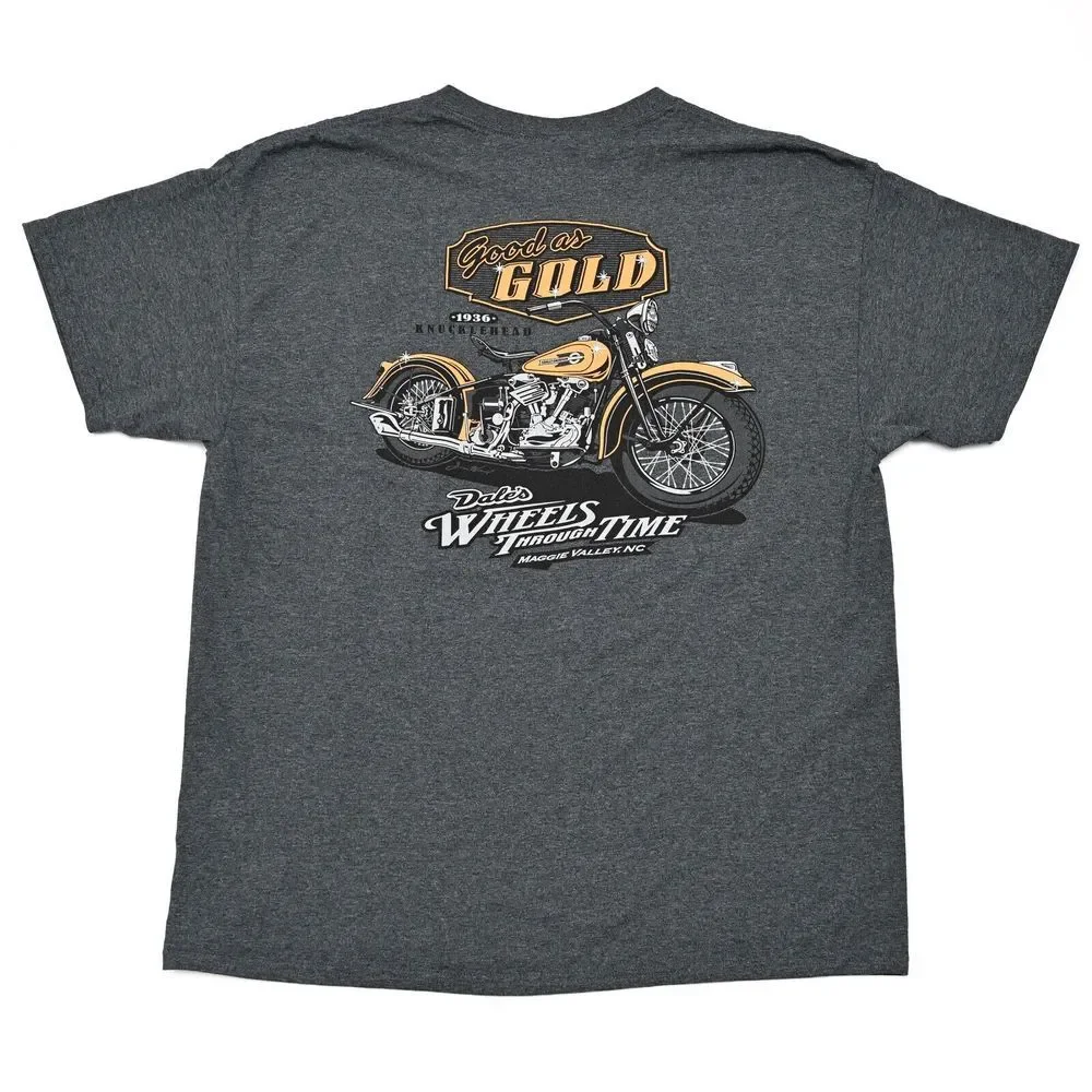 Harley Davidson 1936 Knucklehad Motorcycle‎ T Shirt Men's XL Gray Classic